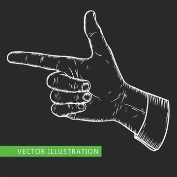 Male finger pointer Stock Illustration