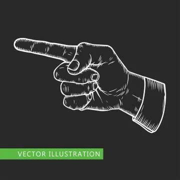 Male finger pointer Stock Illustration