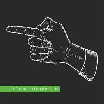 Male finger pointer Stock Illustration