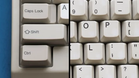 Male finger pushes CTRL + P button on keyboard. Slow motion and macro view Stock Footage 122196898