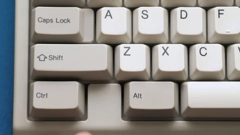 Male finger pushes CTRL + S button on keyboard. Slow motion and macro view Stock Footage 122196859