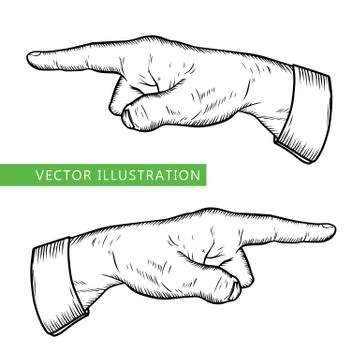Male finger way pointer Stock Illustration