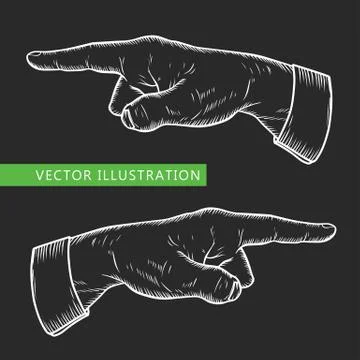 Male finger way pointer Stock Illustration