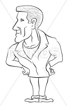 Male gentleman looking to side Stock Illustration