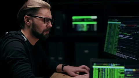 Male Hacker Typing | Stock Video | Pond5