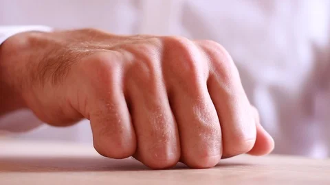 Male hand beating on table Stock Footage 90442619