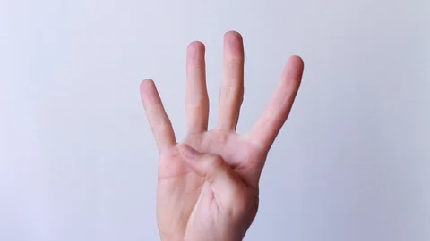 Male hand counting to five Stock Footage 89866314
