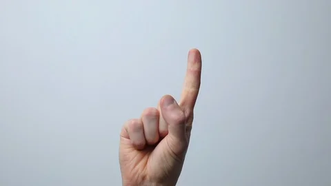 Male hand counts from zero to five on a white background. Close-up of a hand. Stock Footage 119232410