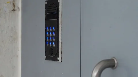 Male hand dials a code of electronic lock Video stock 70351764