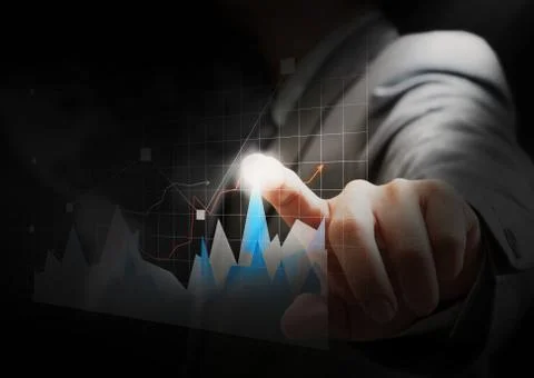 Male hand a graph. Stock Illustration