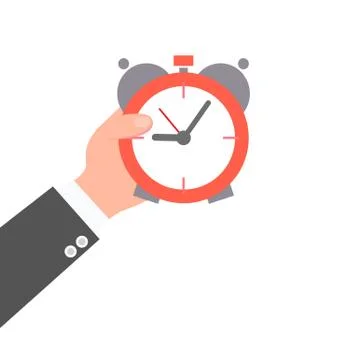 Male Hand Holding a Clock Vector Illustration Stock Illustration
