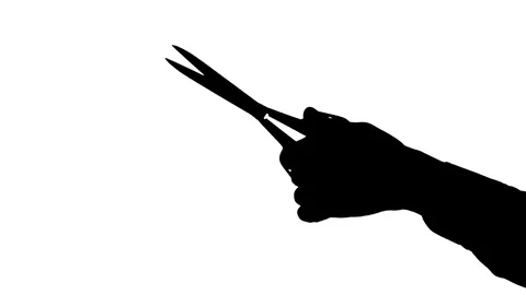 Male hand holding scissors/shears Stock Footage 79911162