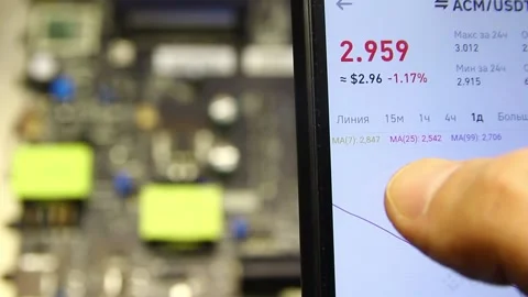 Male hand opens binance app on smartphone Video stock 230490487