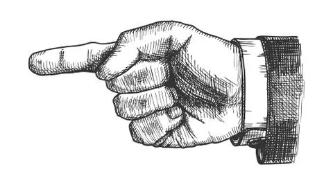 Male Hand Pointer Finger Showing Gesture Stock Illustration