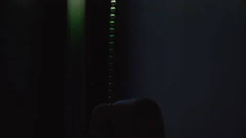 Male Hand Pulling String from Lamp. man Turns Off Table Lamp Light in Cozy Room Stock-Footage 170977745