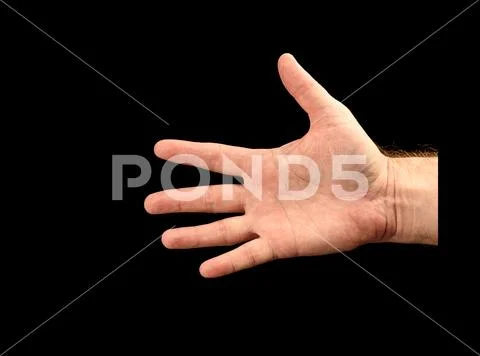 Male hand shows score or number five Stock Photos