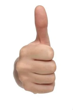 Male hand sign with thumb up Stock Photos