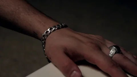 Male hand on the table close-up Stock Footage 71575538