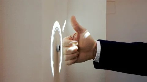 Male hand testing smart sensor for gestu... | Stock Video | Pond5