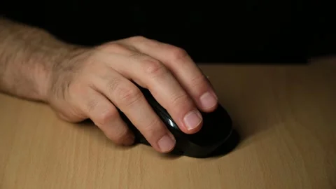 Male Hand Using Computer Mouse Close Up Video stock 329965130