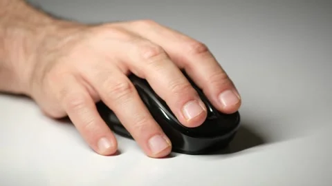 Male Hand Using Computer Mouse Close Up Stock Footage 329965505