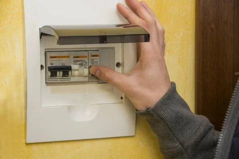  Male hand using an electronic control panel Close up of male hand using a... Stock-Fotos