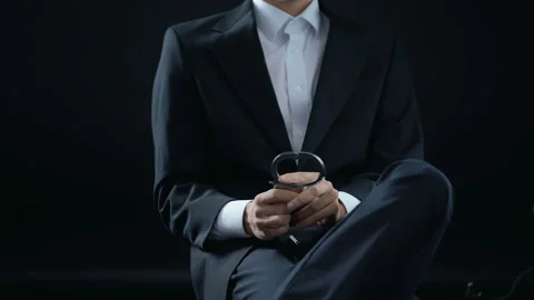 Male with handcuffs refusing to take bribe, inevitable punishment, illegal deal Stock Footage 91288833