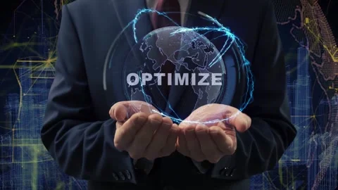 Male hands activate hologram Optimize Stock Footage 169755941
