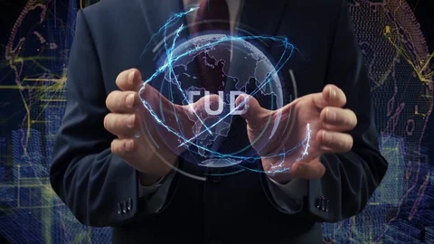 Male hands activate hologram Study Stock Footage 128185477