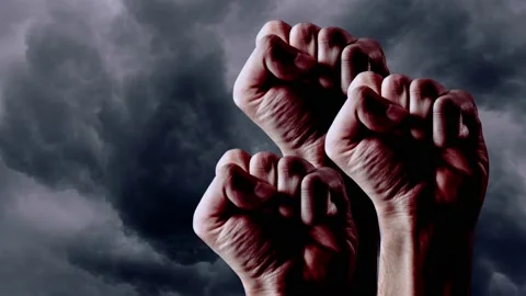 A male hands on the background of storm clouds Видео 236478704