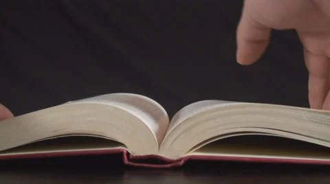 Male Hands Browsing A Book Medium-Shot Stock Footage 35769980