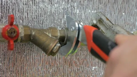 Male hands checking clogged water pipes, repairing plumbing leaks Stock Footage 149111408