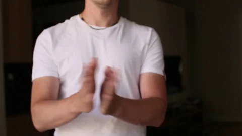 Male hands clapping on black Stock-Footage 81159935