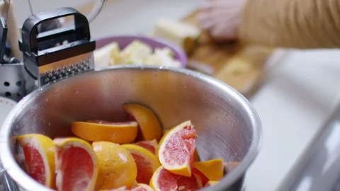 Male hands cutting up apples in the kitchen Stock Footage 101076010