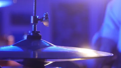 Male hands hit on the plates drum Stock Footage 128992230