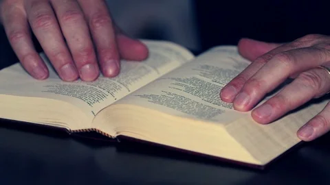 Male hands leafing through a book Video stock 113880481