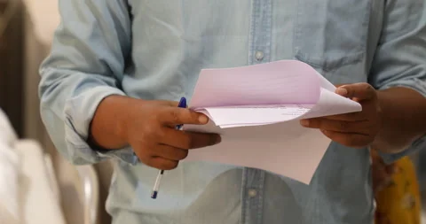 Male Hands with papers Stock Footage 151453528