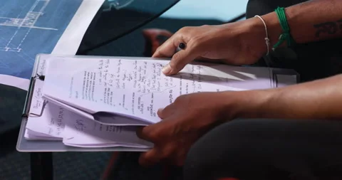Male Hands with papers Stock Footage 183527534