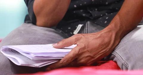 Male Hands with papers Stock Footage 183533959
