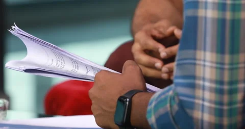 Male Hands with papers Stock Footage 183537838