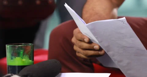 Male Hands with papers Stock Footage 183538404