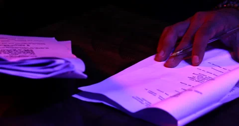 Male Hands with papers Stock Footage 183854772