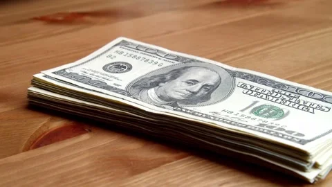 Male Hands Placing Stack U.S. Dollars On Table In Concept Reward And Corruption Stock Footage 315351535