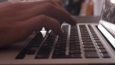 Male hands of programmer or freelancer user worker using typing on laptop Stock Footage 155435007