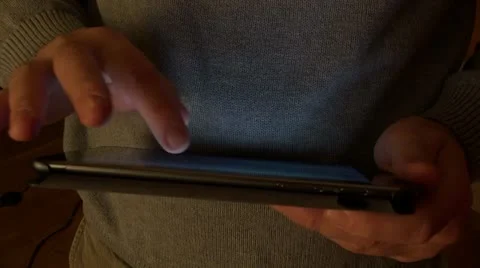 Male hands with tablet computer, indoors Video stock 20143670