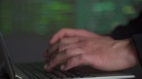Male hands typing computer code, security program for database or servers Stock Footage 133901907