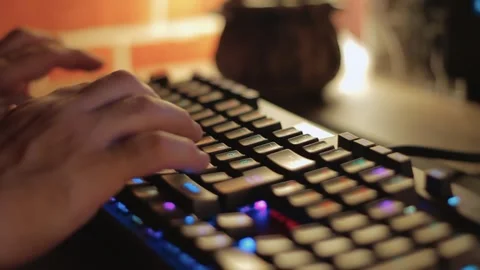 Male hands typing on computer Stock Footage 285617045