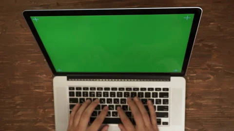 Male hands typing on computer greenscreen Stock Footage 68623254