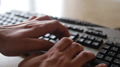 Male hands using a gaming keyboard Stock Footage 123531104