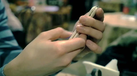 Male hands using smartphone Stock Footage 47990251